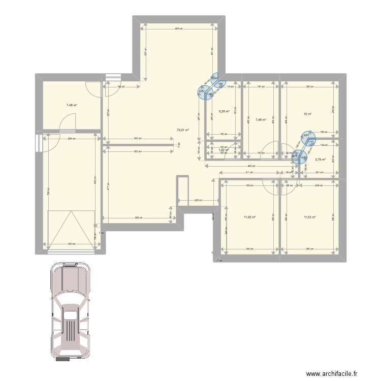 Projet Maison STG 2022. Plan de 9 pièces et 131 m2