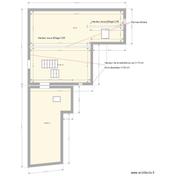 VETHEUIL Comble . Plan de 0 pièce et 0 m2