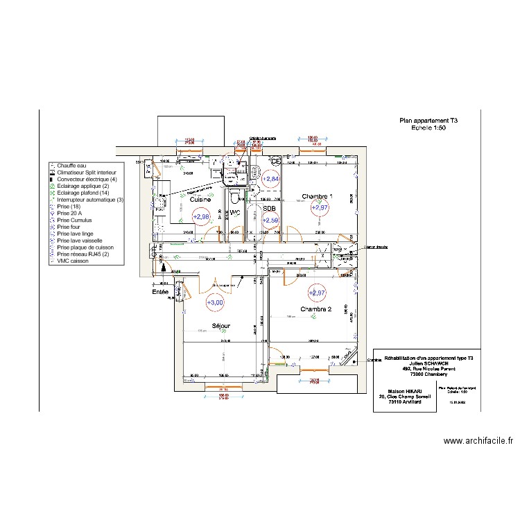 Schawch PLAN ELEC PLOMBERIE. Plan de 0 pièce et 0 m2