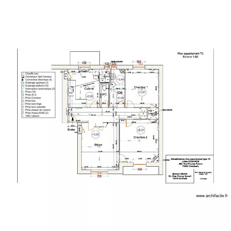 Schawch PLAN ELEC PLOMBERIE. Plan de Schawch PLAN ELEC PLOMBERIE. Plan de