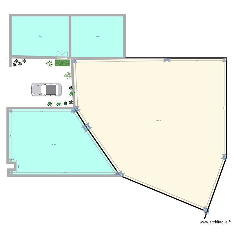 Palmeiria com casa   Disposição actual. Plan de 4 pièces et 488 m2