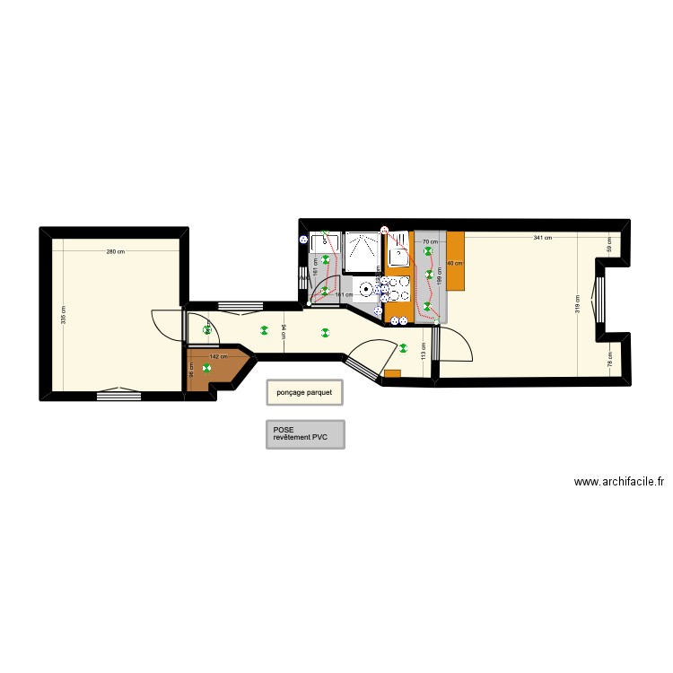 PLAN PROJET *. Plan de 8 pièces et 36 m2