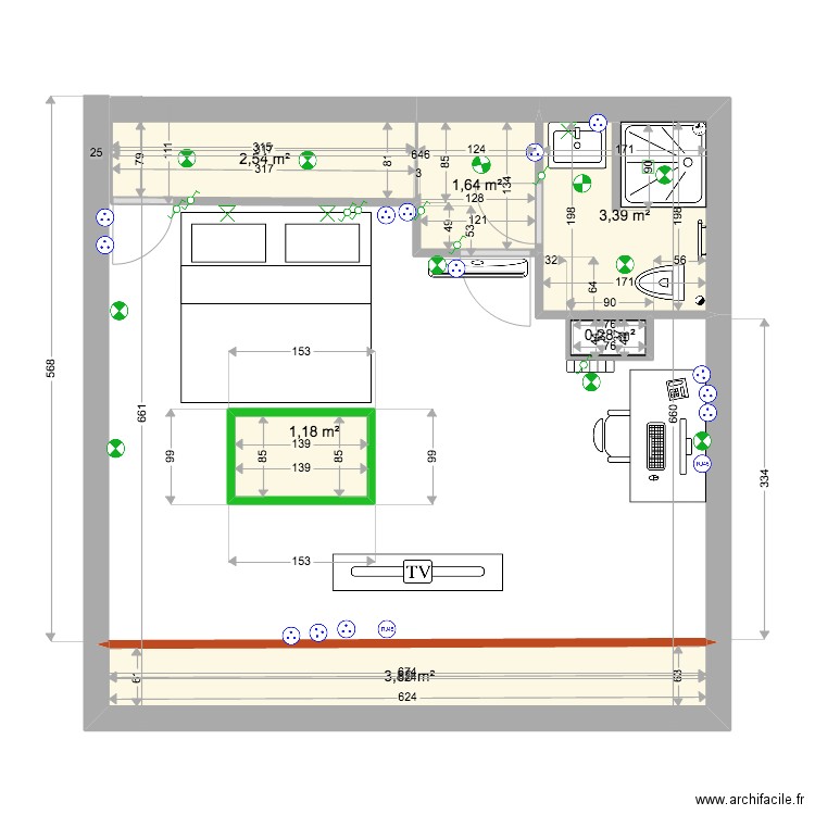 GRANIER PF. Plan de 6 pièces et 13 m2