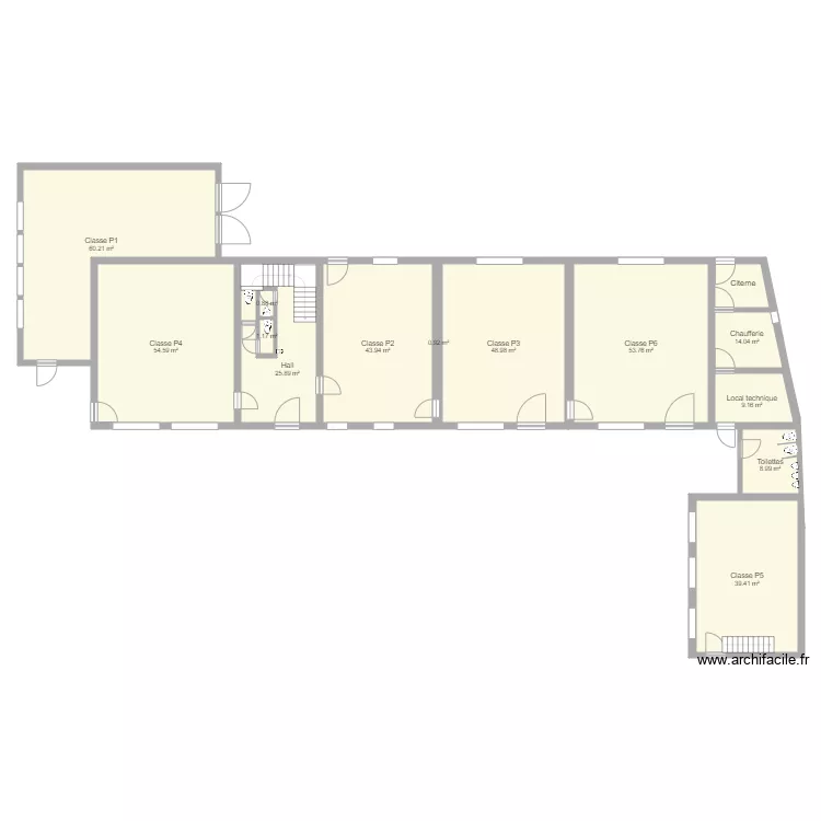B&acirc;timent primaire. Plan de 