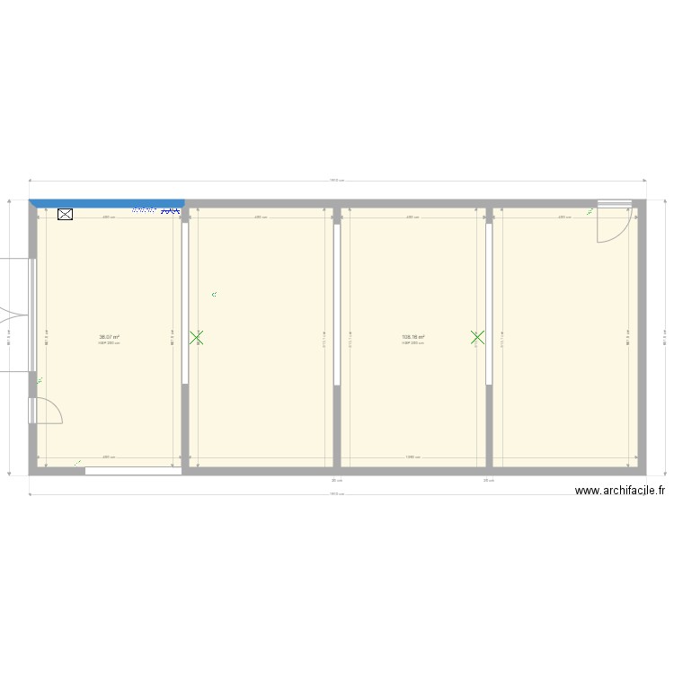 entrpot1. Plan de 2 pièces et 144 m2