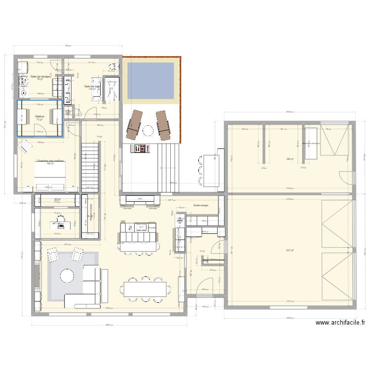 rez-de-chaussée 1. Plan de 12 pièces et 236 m2