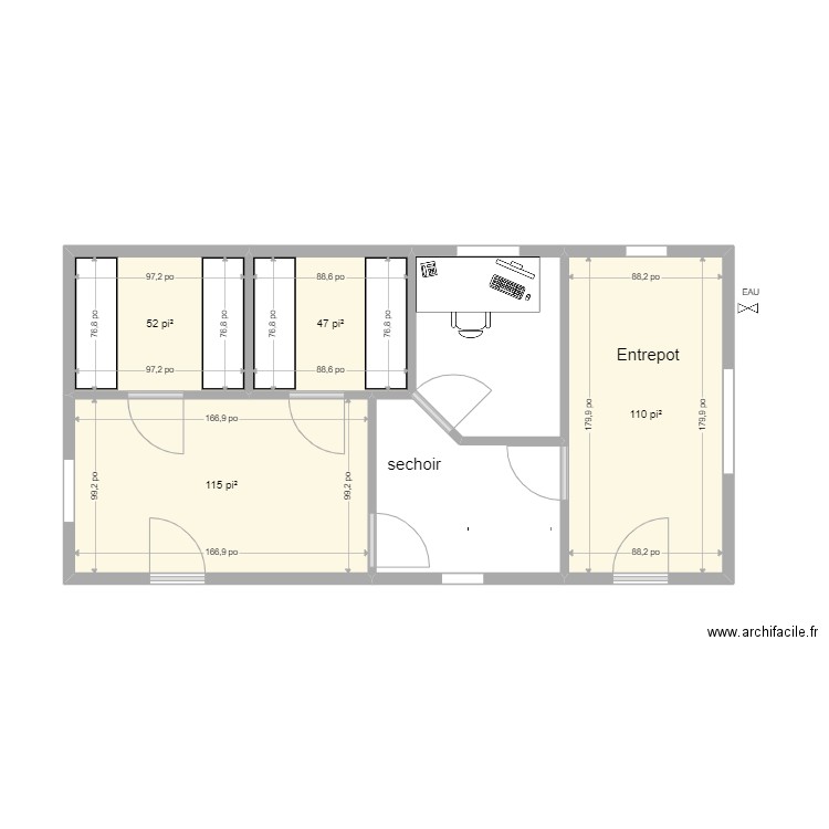 VERSION 6 MAI. Plan de 4 pièces et 30 m2