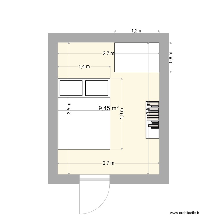 Chambre 2 Claire. Plan de 0 pièce et 0 m2