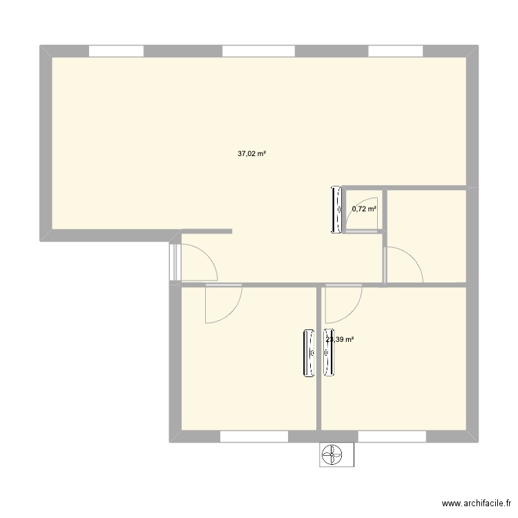 climatisation BENEJAM bastien . Plan de 3 pièces et 61 m2