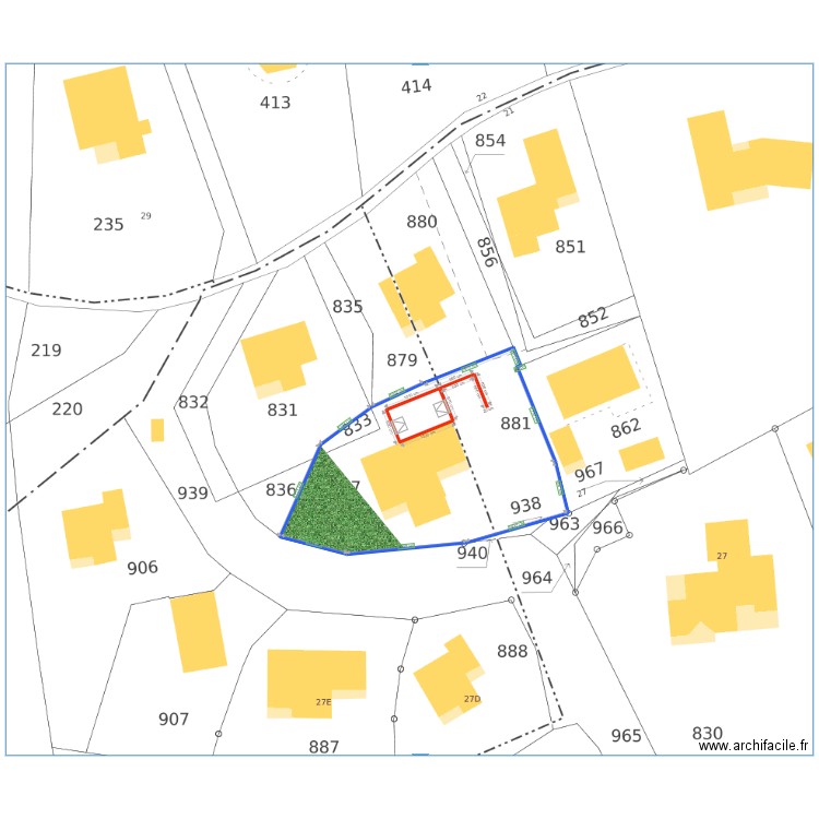 Garage Laurent V2. Plan de 1 pièce et 58 m2