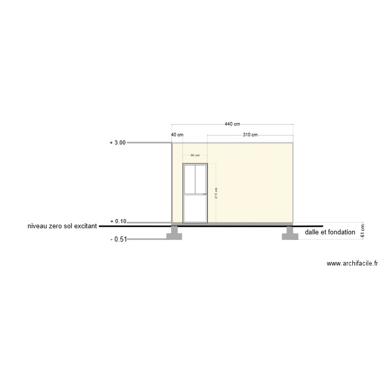 dépendance 7. Plan de 1 pièce et 13 m2