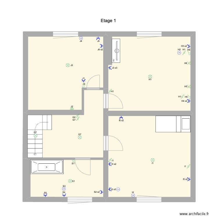 Barnich etage + Elec. Plan de 5 pièces et 71 m2