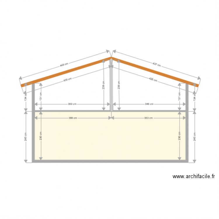 plan en coupe 1 Faubourg Saint Jacques. Plan de 0 pièce et 0 m2