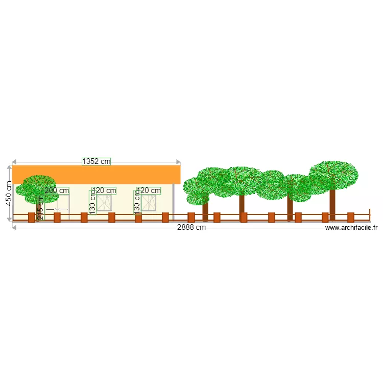 plan fa&ccedil;ade Nord Hourtin avant. Plan de 
