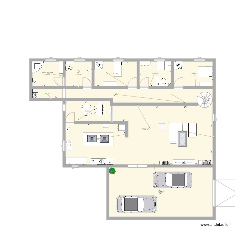 maison de stephen . Plan de 9 pièces et 162 m2