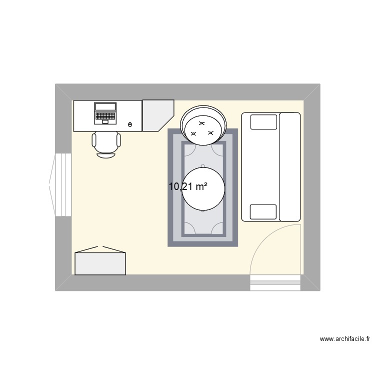 Bureau-chambre d'amie 1. Plan de 0 pièce et 0 m2