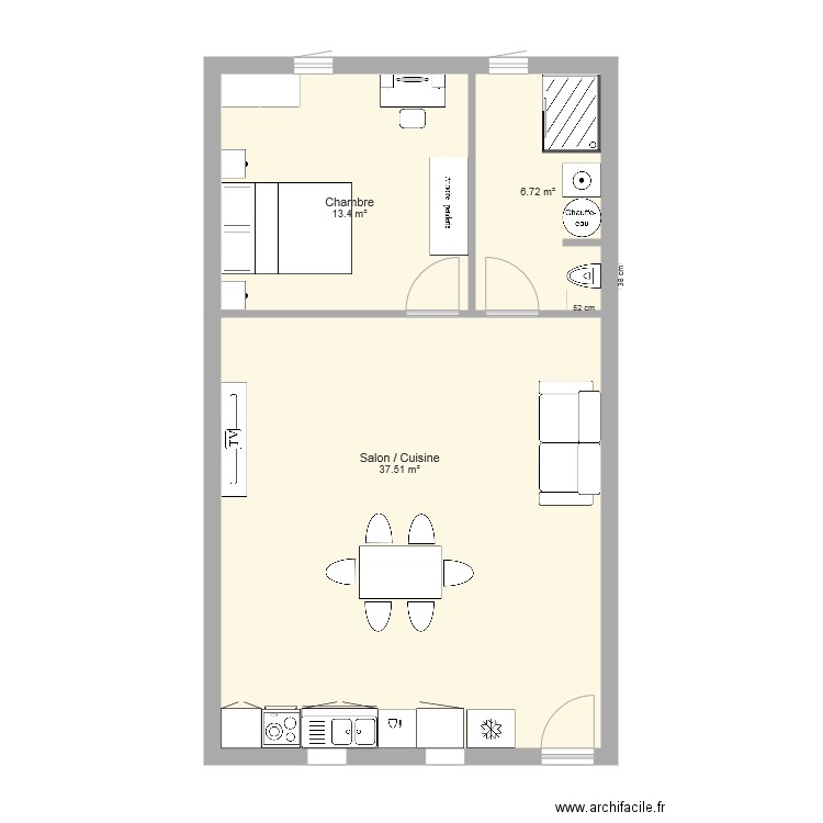 Travée 2  autre exemple. Plan de 0 pièce et 0 m2