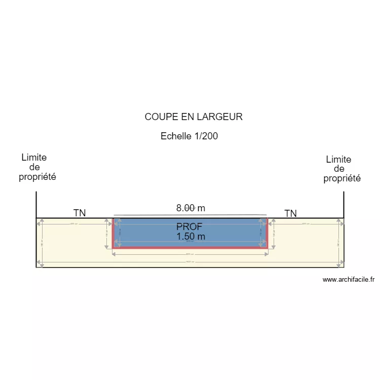 Coupe en largeur pour DP. Plan de Coupe en largeur pour DP. Plan de