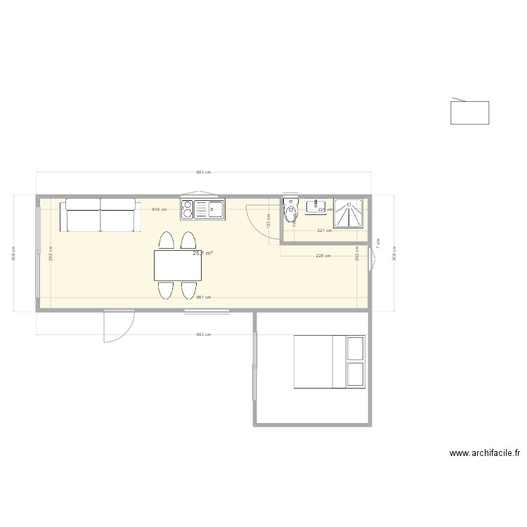 Simiane Sudio  7 avec extension. Plan de 0 pièce et 0 m2