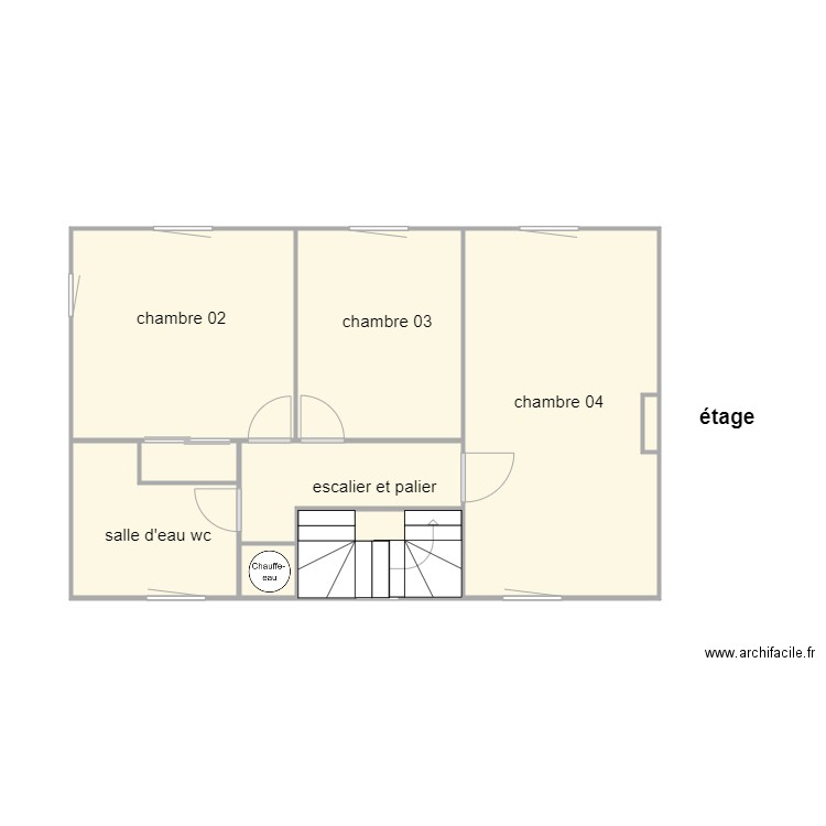 arzur am etage. Plan de 8 pièces et 41 m2