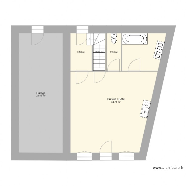 MHAMEDI RDC. Plan de 0 pièce et 0 m2