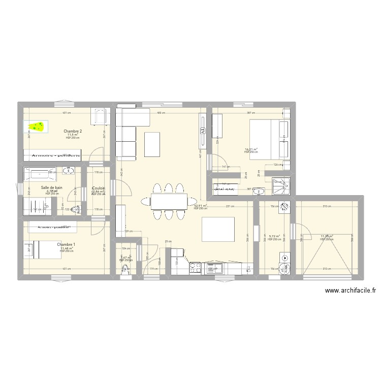 Plan maison 100m2. Plan de 0 pièce et 0 m2