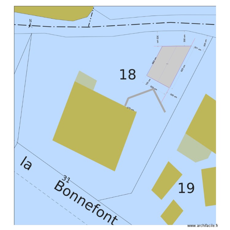 Piscine-Implantation-Waterair. Plan de 0 pièce et 0 m2