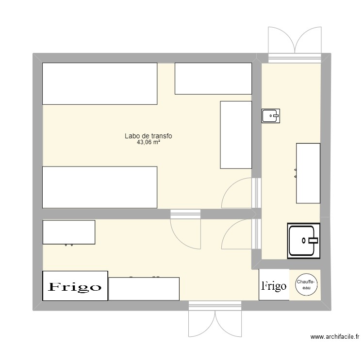 labo de transfo. Plan de 0 pièce et 0 m2