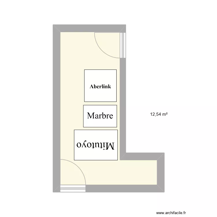 labo. Plan de 1  et 13 m²
