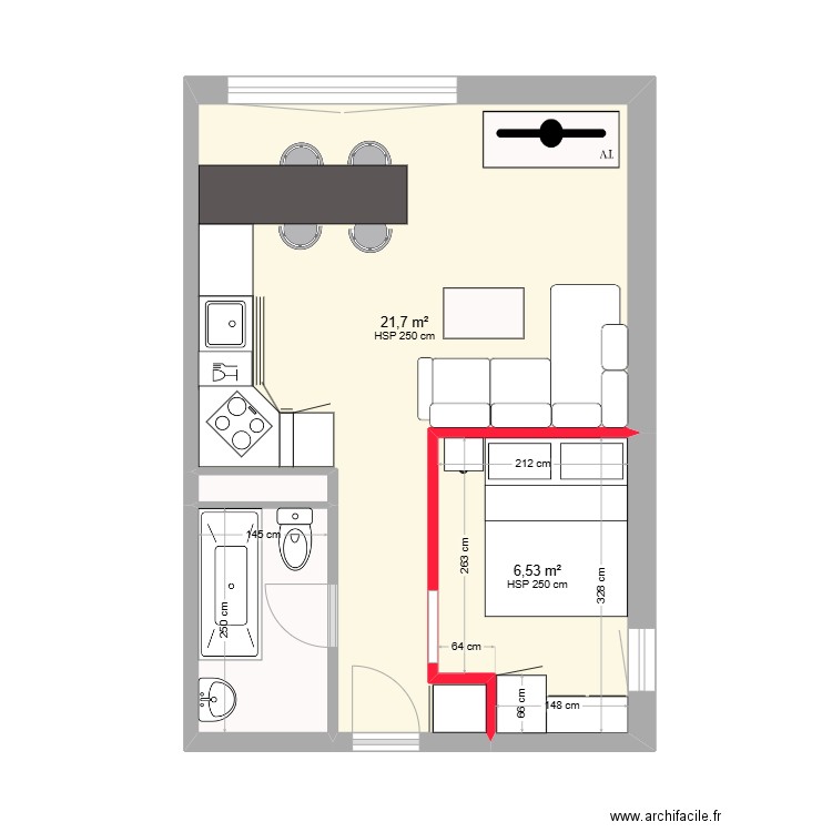 Le Châble Torgon Appart Sylvain. Plan de 4 pièces et 32 m2