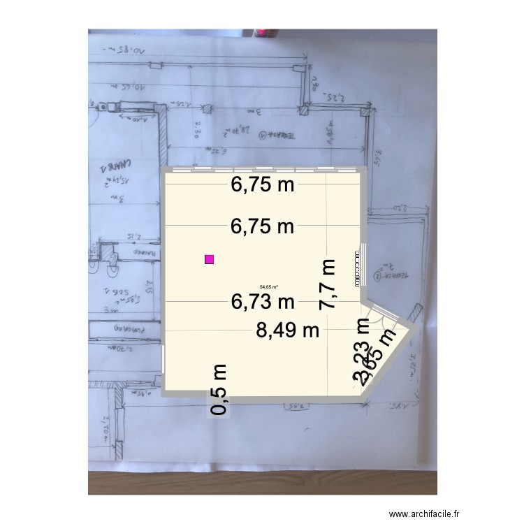 the party lØVE. Plan de 1 pièce et 55 m2