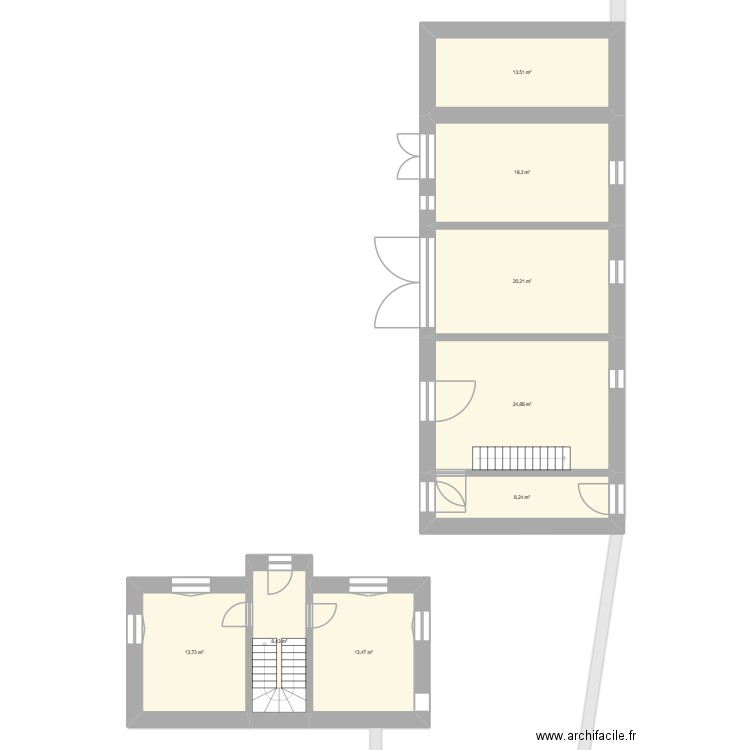 grange 1.0. Plan de 14 pièces et 236 m2