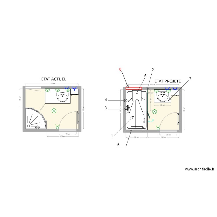 dossier DELABY. Plan de 2 pièces et 7 m2