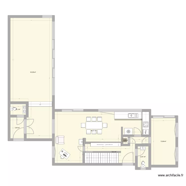 Bussière new travaux nu 0044. Plan de 8 Pièces et 128 m² Bussière new travaux nu 0044. Plan de 8 Pièces et 128 m²