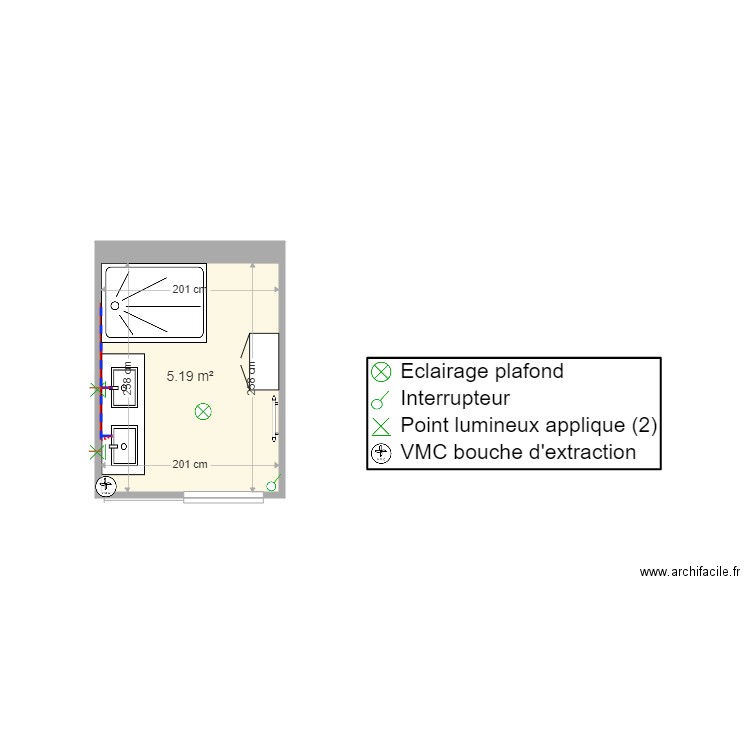SDB. Plan de 0 pièce et 0 m2