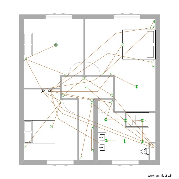 Etage GG Anould Eclairage. Plan de 6 pièces et 65 m2