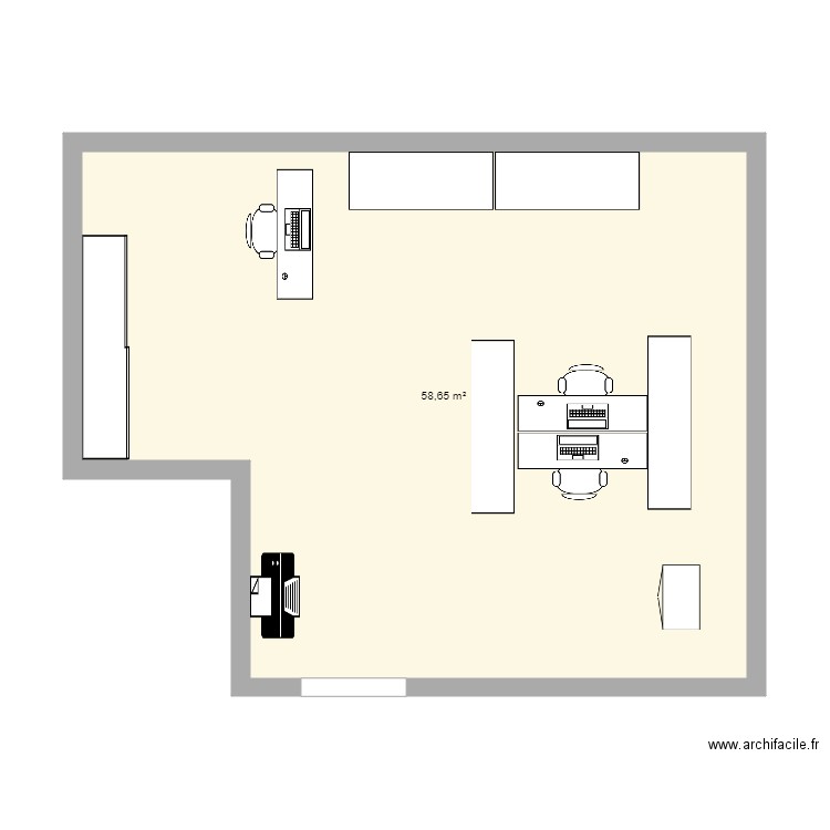 Tibo IT. Plan de 1 pièce et 59 m2