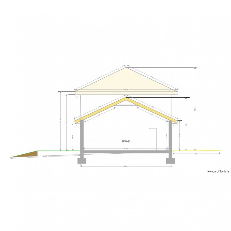 Plan coupe nord. Plan de 0 pièce et 0 m2