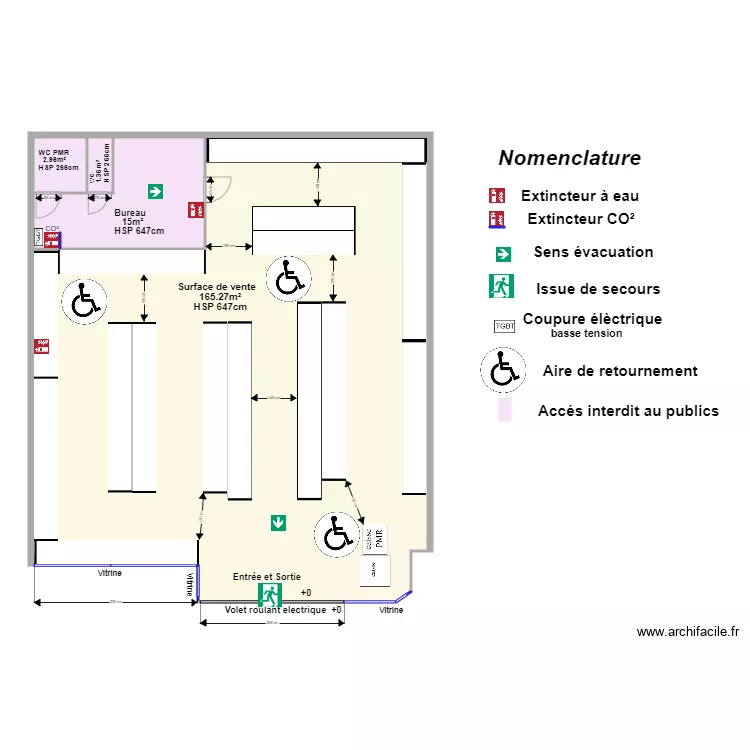 mama Market apr&egrave;s projet. Plan de 
