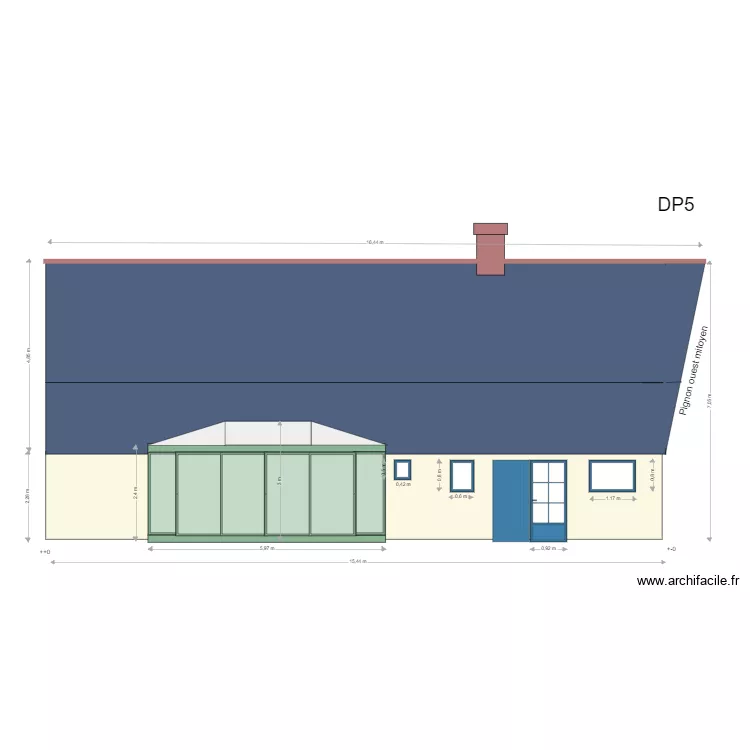 PROJET Facade NORD cot&eacute; Cour. Plan de 