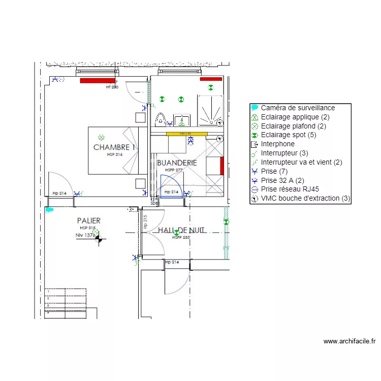 1ER Chambre 1 Salle de bain 1 Buanderie. Plan de 
