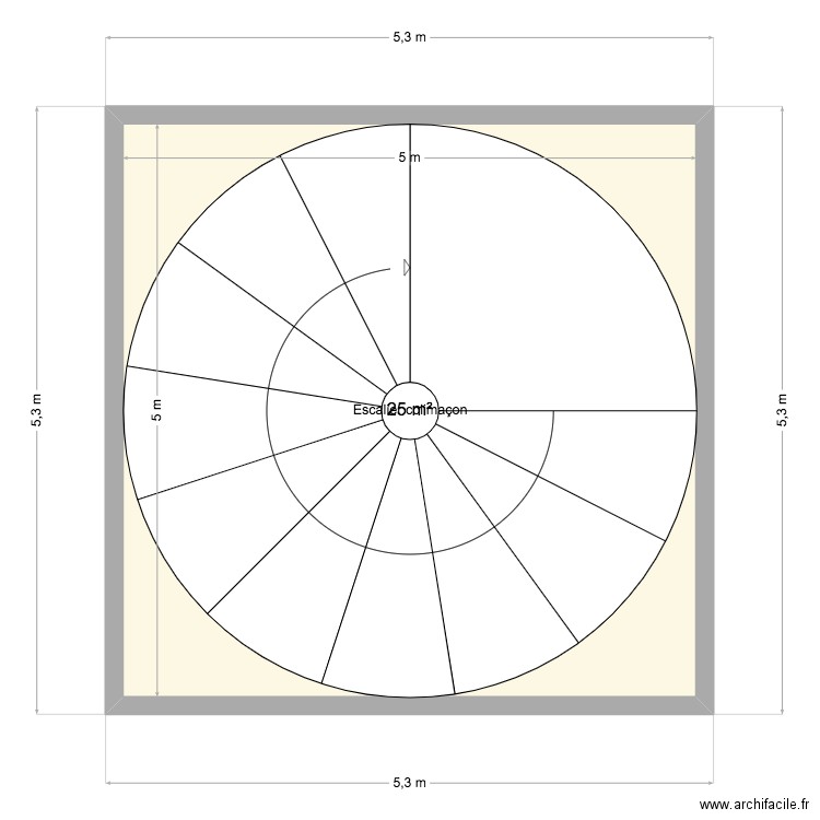 Duplex. Plan de 1 pièce et 25 m2