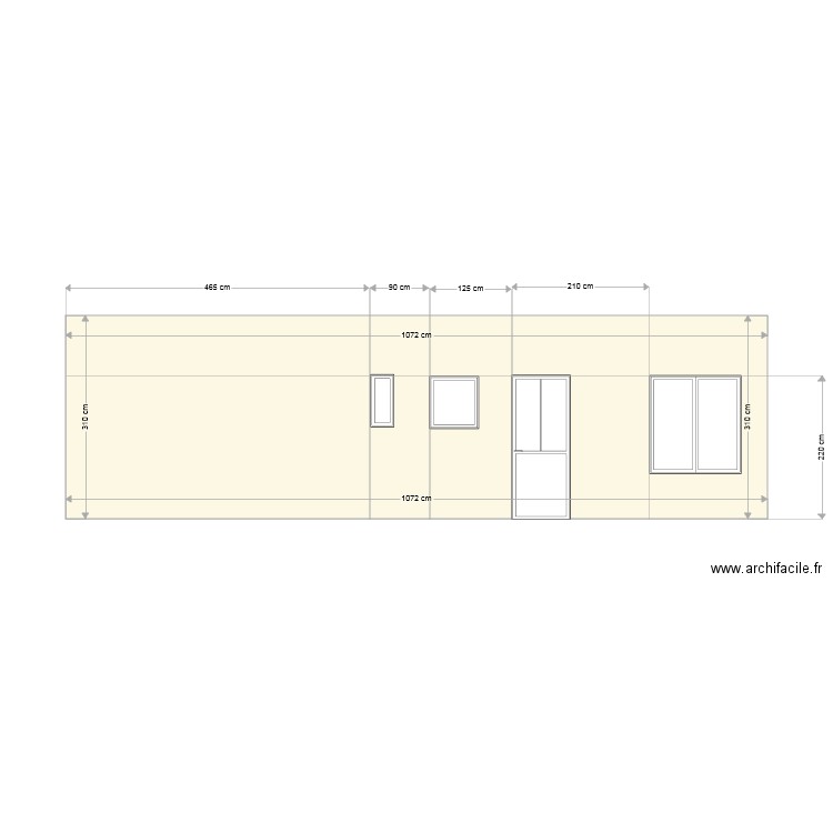 Facade actuelle. Plan de 0 pièce et 0 m2