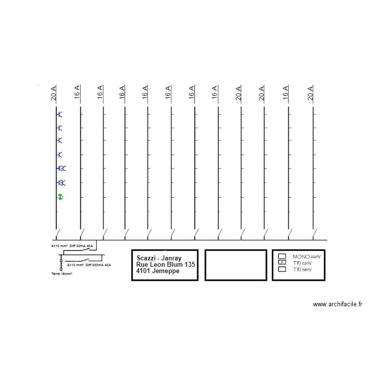 unifilaire jona. Plan de 0 pièce et 0 m2