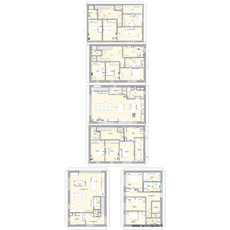 Plan maison Chanxhe. Plan de 43 pièces et 497 m2