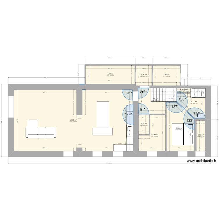 RDC chabeuil. Plan de 11 pièces et 108 m2