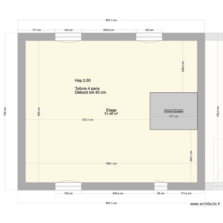 Projet MatEm. Plan de 3 pièces et 123 m2