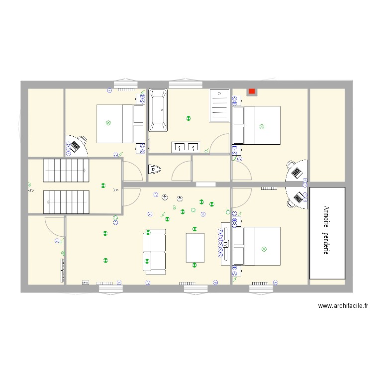 maisonblanche1. Plan de 34 pièces et 1312 m2