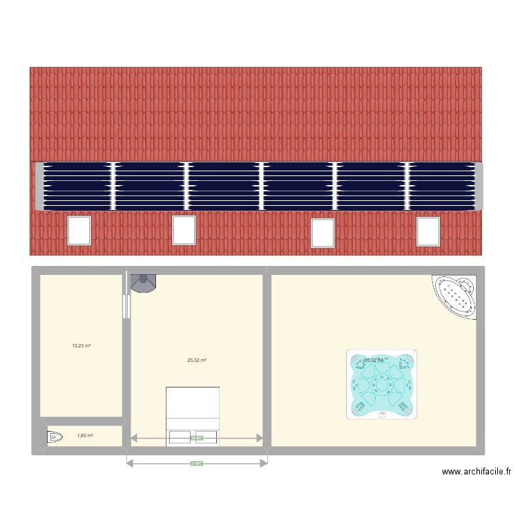 plan amenagement grenier. Plan de 0 pièce et 0 m2