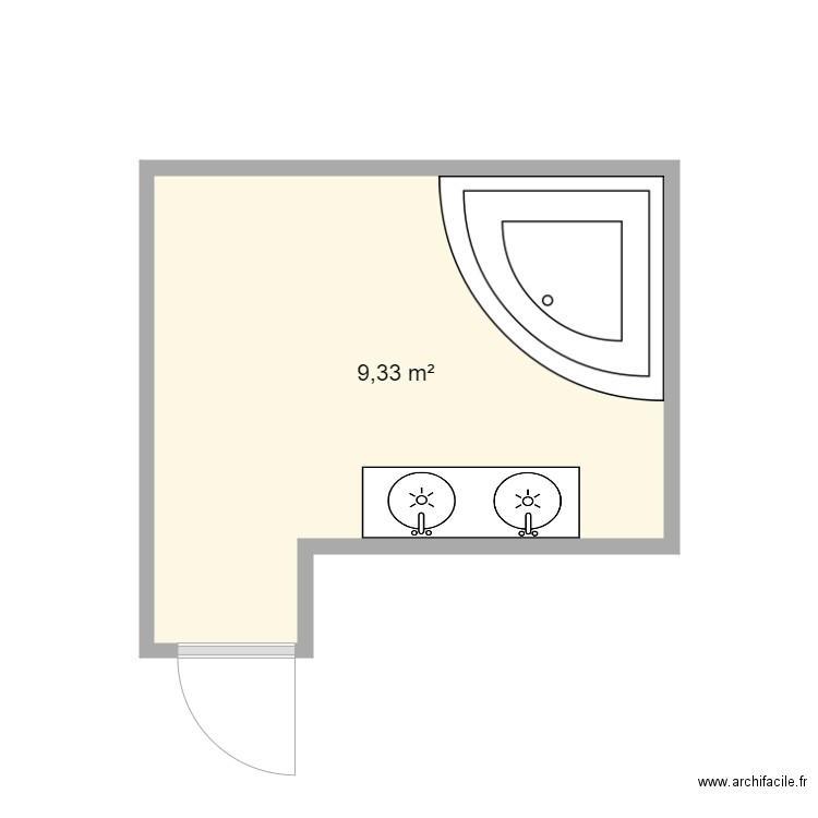 Bernot SDB existant. Plan de 0 pièce et 0 m2